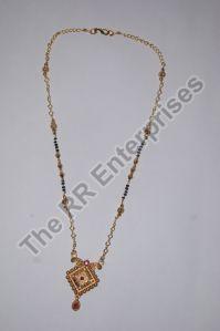Brass Golden Single Chain Mangalsutra With Pendant
