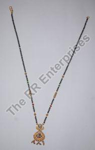 Brass Multicolor Single Chain Mangalsutra With Pendant