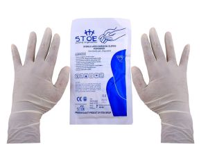Surgical glove powdered sterile