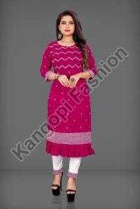 Ladies Embroidered Kurti Pant Set