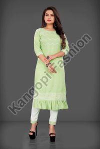 Ladies Embroidered Lakhnavi Kurti Pant Set