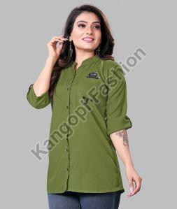 Ladies Olive Green Casual Shirt