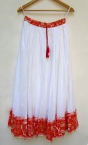 Cotton white full length Skirt