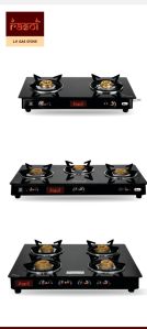 glass top gas stove black