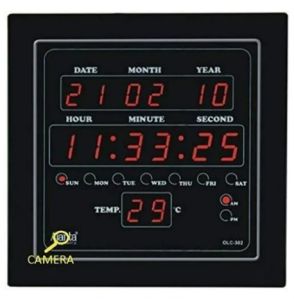 Ajanta Digital Wall Clock Camera 2MP Ultra HD Lens Pinhole Cam with Motion Detection & SD Card