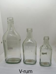 V  Glass Liquor Bottle