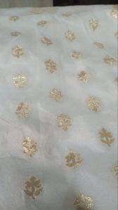 White Viscose Jacquard Fabric