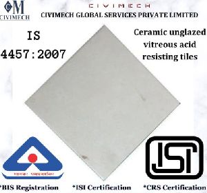 BIS Registration / ISI Mark Certification for Ceramic Unglazed Vitreous Acid Resisting Tiles