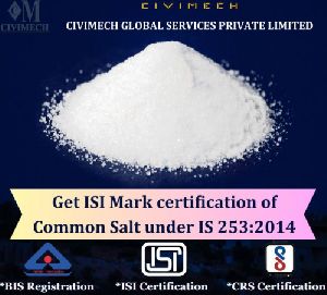 isi mark certification / BIS Registration for Common Salt