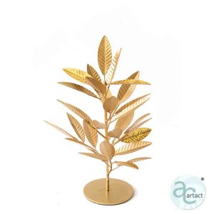Golden Mango Leaves Decorative Metal Tree