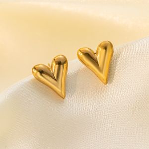 18k Gold Plated Heart Ear Studs