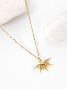 18K Gold Plated Sun Pendant Necklace