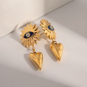 Devil\'s Eye 18k Gold Plated Drop Earrings