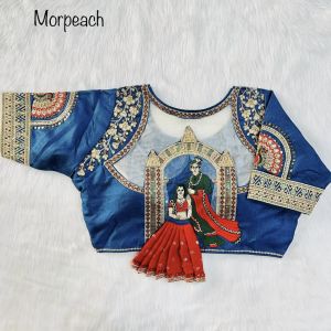 Morpeach Blue Designer Blouse