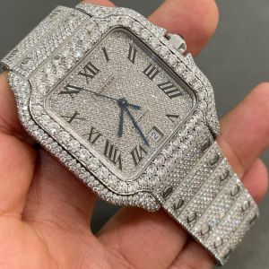 Mens Cartier Moissanite Diamond Watch