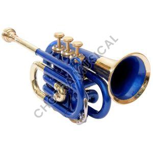 Three Valve Blue Pocket Trumpet