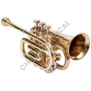 Three Valve Brass Pocket Trumpet