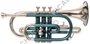Three Valve Green Trumpet Cornet