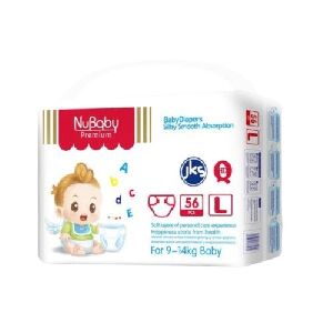 Nubaby Diapers, Large (L), 76 Count, 9-14 kg jumbo up to 12 hours absorption, leakage Protection, D