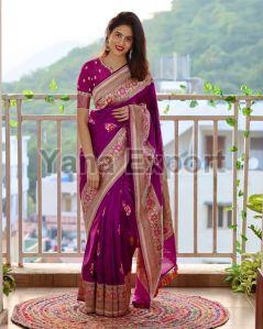 222 Purple Litchi Silk Sarees