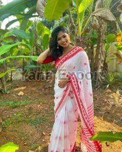 Red & White Lillian Saree