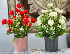 artificial green pipe rose flower arrangement