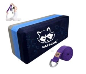 Mapache Yoga Brick With Yoga Belt