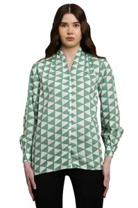 Ladies Geometric Printed Cotton Shirt