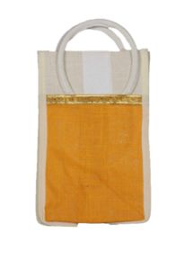 Yellow Plain Jute Bag