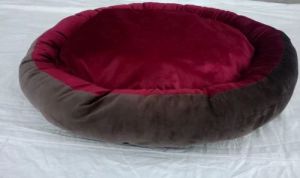 Maroon Velvet Dog Bed