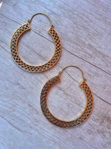 Round Mordern Brass Earrings