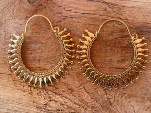 Stylish Hanging Brass Earrings