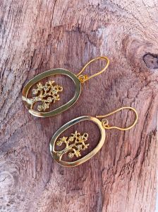 Tree Brass Earrings