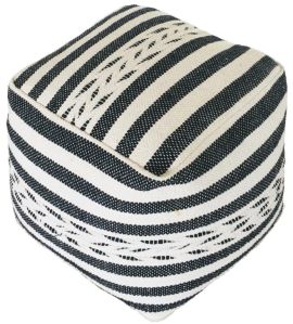 SEI-PO-1393 Black & White Handmade Pouf