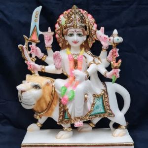Handcrafted Marble Maa Durga Statue