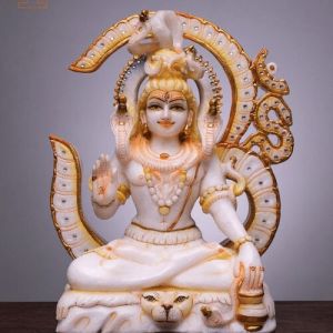 Om Background Marble Shiva Statue