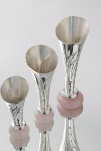 Silver-silver coated flower vase