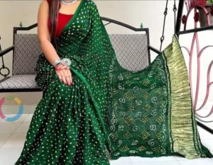 modal silk saree bandhani