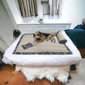 handcrafted natural korai grass pet bed