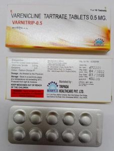 Varnitrip 0.5mg Tablets, Packaging Type : Box