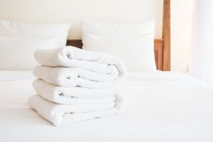 white cotton terry towel