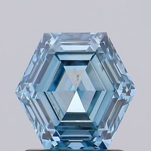 HEXAGONAL 1.4ct FANCY INTENSE BLUE SI1 IGI 539241988 Lab Grown Diamond EC4271