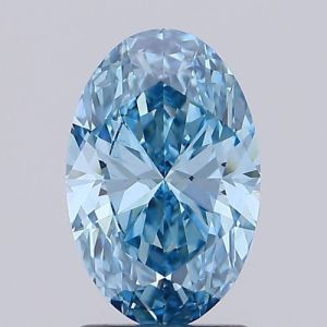 OVAL 1.82ct FANCY VIVID BLUE VVS2 IGI 617413667 Lab Grown Diamond EC9333