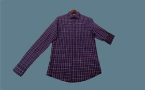 Mens Purple Full Sleeve Shirt with Embroidered Pocket