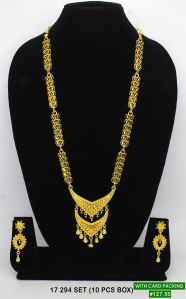 Brass Long Necklace Set