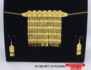 Brass Modern Necklace Set
