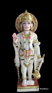 Pure white marble Hanuman statue