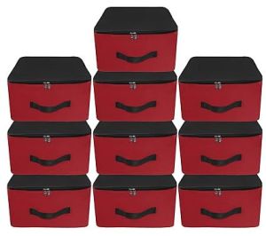 10 Pcs Combo Red & Black Nylon Storage Bag
