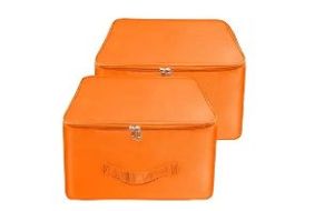 2 Pcs Combo Orange Nylon Wardrobe Storage Bag