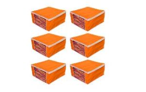 6 Pcs Combo Orange Plain Storage Bag